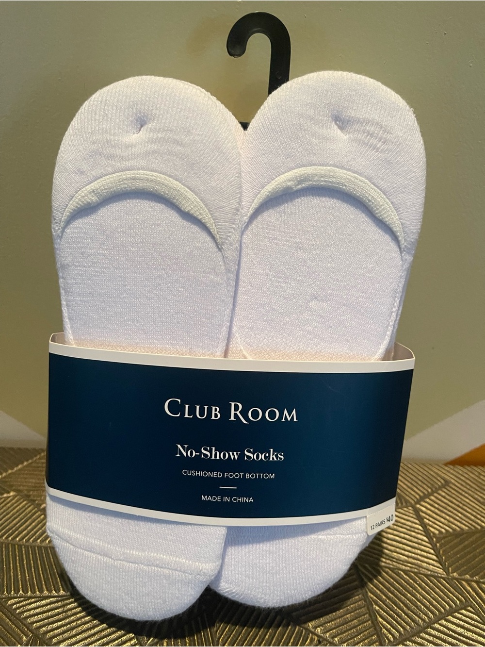 NWT Club Room Men's White No-Show Socks - 12 Pair